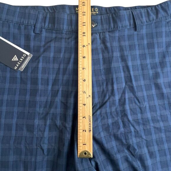 Maelreg Mens Blue Plaid Polyester 10" Inseam Stretch Performance Shorts 38 - Picture 3 of 9